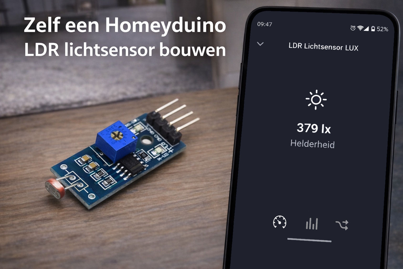 Zelfgebouwde LDR lichtsensor met Wemos D1 Mini voor Homeyduino